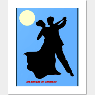 Moonlight in Vermont Song Musical Silhouette Dance Couple Print Posters and Art